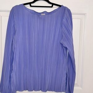It’s a new day Light Blue/  Purple Pleated Long-Sleeve Women’s Top